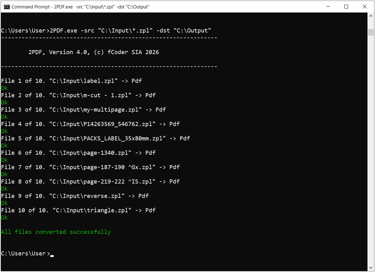 2PDF command-line workflow