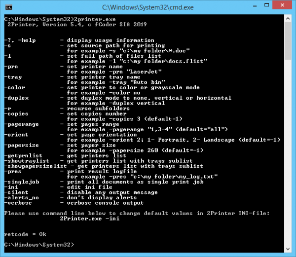 2Printer – Command-line Tool for Printing on Server or Workstation