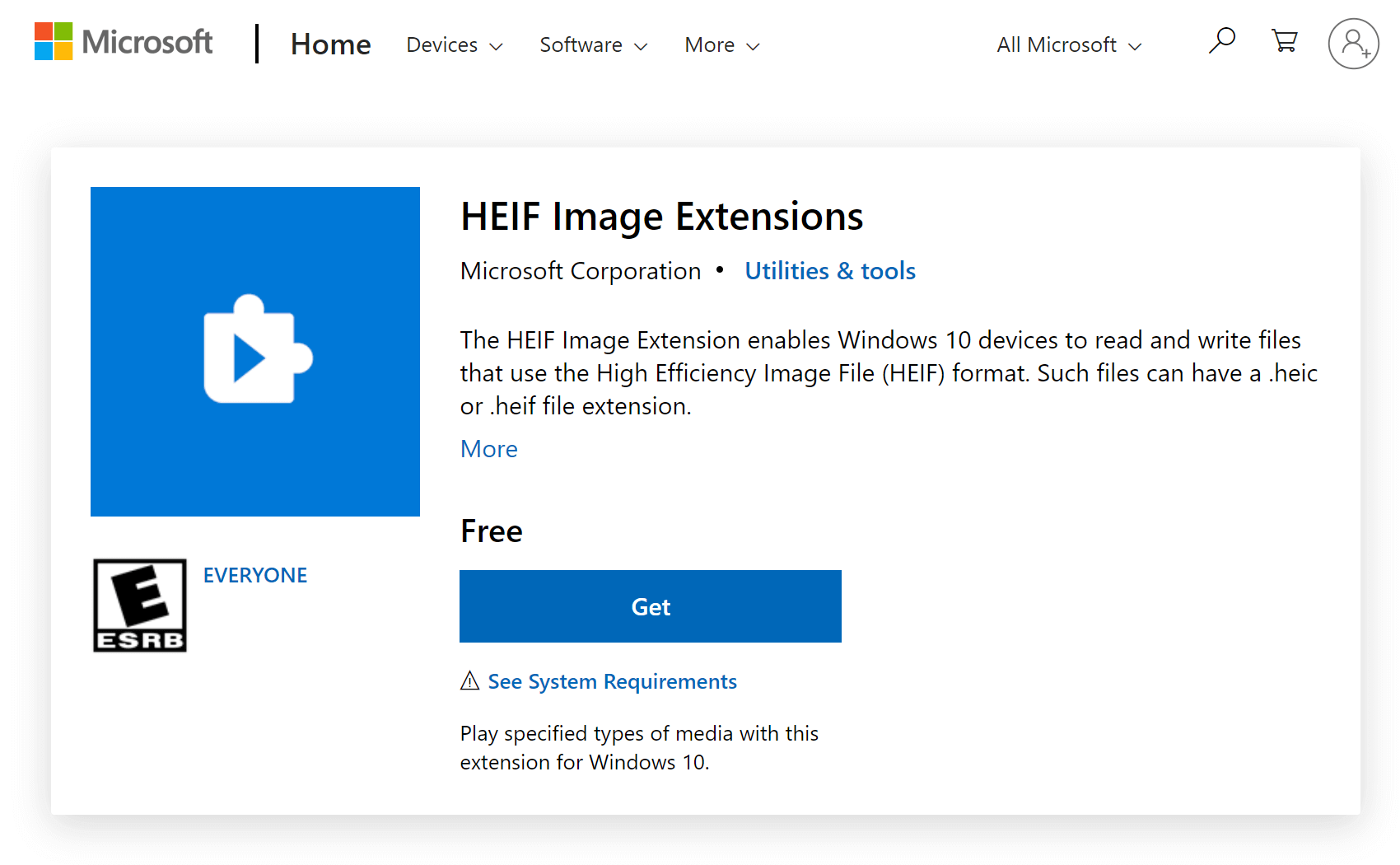 Install the HEIF Image Extensions