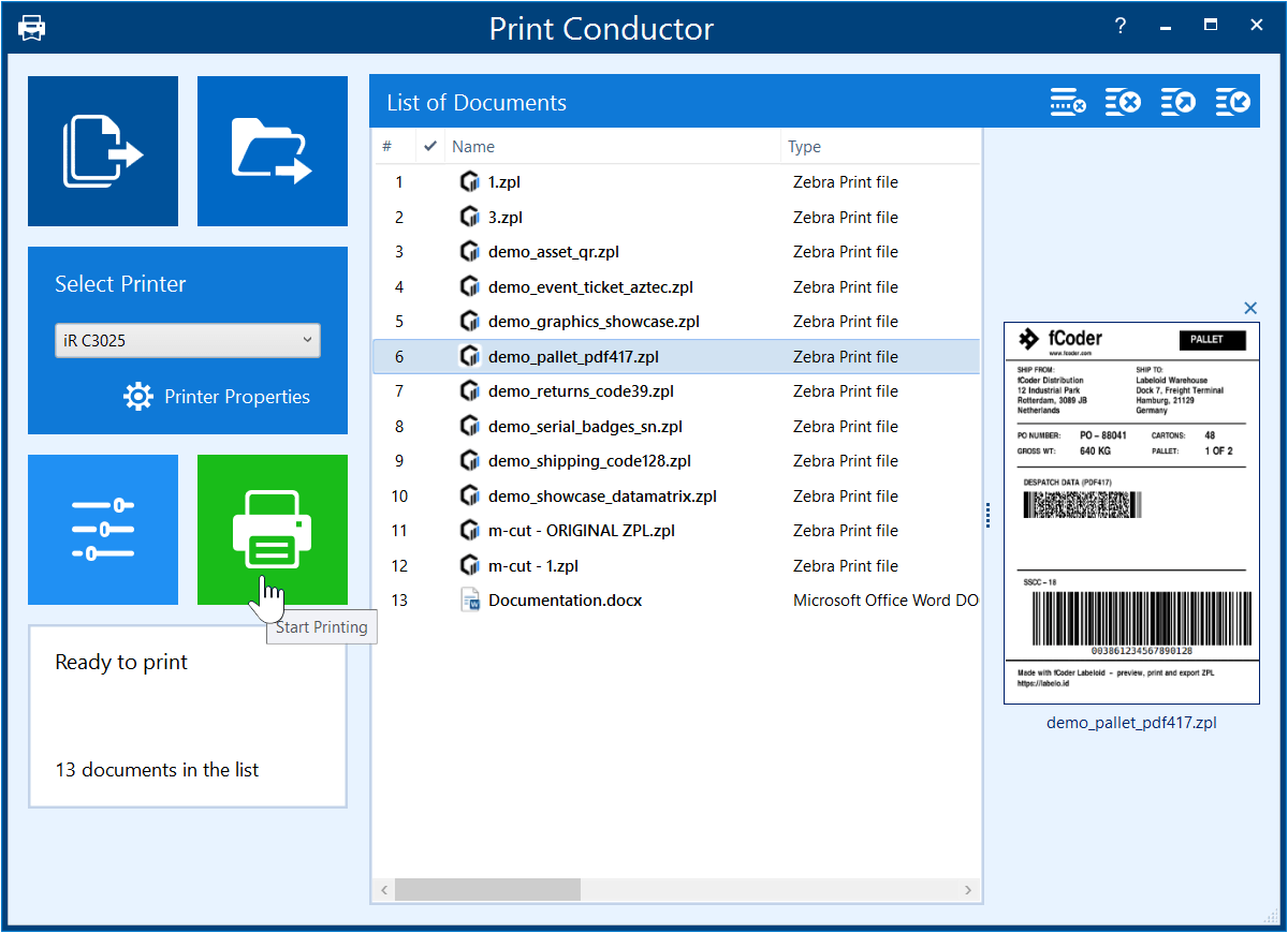 Print Conductor batch print queue